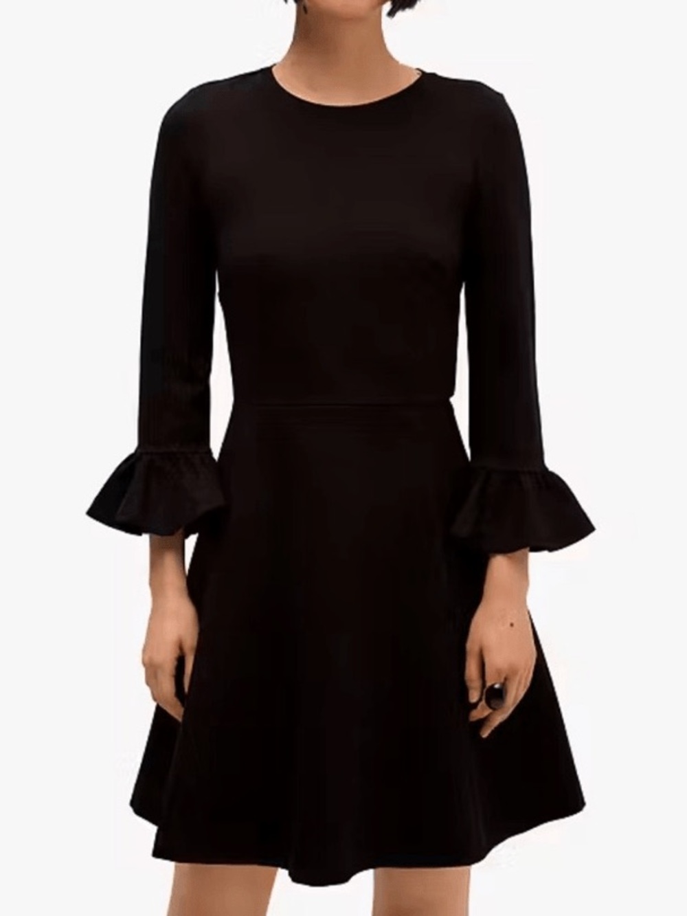 Kate Spade Broome Street Long-Sleeve Fit-and-Flare Dress with Ruffled Cuffs